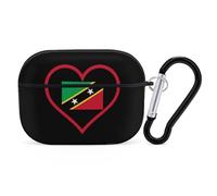 I Love Saint Kitts Red Heart Hard Shell Case Skin Accessories Cover with Hanging Loop Compatible with AirPods Pro 2