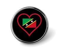 I Love Saint Kitts Red Heart Round Enamel Brooch Pin Button Badges Decoration Hat Clothing Bag Accessories Gift Crafts