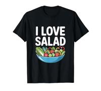 I Love Salad Vegan Fresh Greens Bowl Value Graphic T-Shirt, Men, Black, S