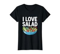 I Love Salad Vegan Fresh Greens Bowl Value Graphic T-Shirt, Women, Black, XL