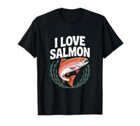 I Love Salmon Enthusiast Fish Design T-Shirt