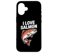 I Love Salmon Enthusiast Fishing Passion Case for iPhone 16