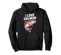 I Love Salmon Enthusiast Fishing Passion Pullover Hoodie