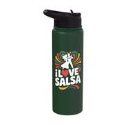 I Love Salsa Dance Passion Energetic Rhythms Moves Stainless Steel Insulated Water Bottle