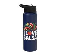 I Love Salsa Enthusiast Bold Colorful Design Stainless Steel Insulated Water Bottle