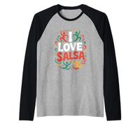 I Love Salsa Vibrant Dance Moves Design Raglan Baseball Tee