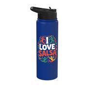 I Love Salsa Vibrant Dance Moves Design Stainless Steel Insulated Water Bottle