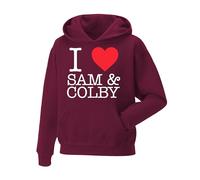 I Love Sam and Colby Merch Love Hoodies - Merch Hoodie Long Sleeve Sweatshirt Casual Pullover Hoodie Unisex Tops for Uk Mens/Women/Kids Hip Hop Casual Streetwear for Fans, Birthday Christmas