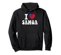 I Love SAMOA Heart Flag Retro Travel Souvenir Pullover Hoodie