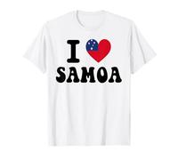 I Love Samoa Heart Flag Retro Travel Souvenir T-Shirt