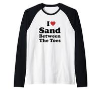 I Love Sand Between The Toes Raglan Baseball Tee