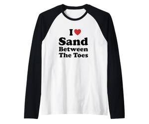 I Love Sand Between The Toes Raglan Baseball Tee