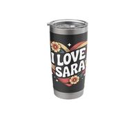 I Love Sara Heart Floral Love Expression Stainless Steel Insulated Tumbler
