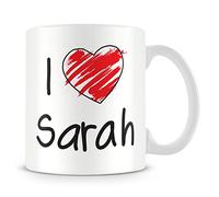 I Love Sarah Personalised Mug - Add Photo - Customised Cup Gift
