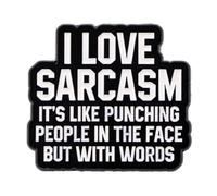 I Love Sarcasm Enamel Pin It's Like Punching People In The Face But With Words Badge Brooch For Backpacks Coats Hats Accessories