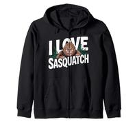 I Love Sasquatch Bigfoot Adventures Zip Hoodie