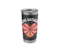 I Love Saturday Vibrant Retro Heart Design Stainless Steel Insulated Tumbler