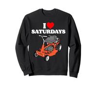 I Love Saturdays Funny Dad Joke Retro 80s Riding Lawn Mower Sweatshirt
