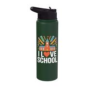 I Love School Academic Spirit Design Stainless Steel Insulated Water Bottle