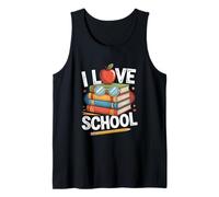 I Love School Apple Books Glasses Pencil Tank Top