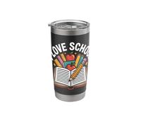 I Love School Book Apple Pencil Fun Stainless Steel Insulated Tumbler
