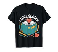 I Love School Book Enthusiast Heart Learning Value Graphic T-Shirt