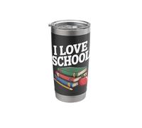 I Love School Books Apple Pencil Stainless Steel Insulated Tumbler