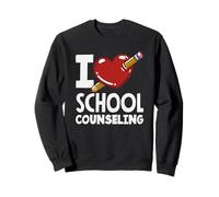 I Love School Counseling Heart Pencil Design Sweatshirt