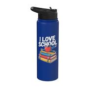 I Love School Enthusiasm Learning Passion Stainless Steel Insulated Water Bottle