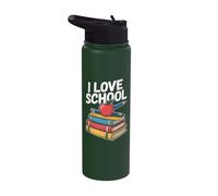 I Love School Enthusiasm Learning Passion Stainless Steel Insulated Water Bottle