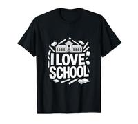 I Love School Enthusiast Student Teacher Pride Value Graphic T-Shirt