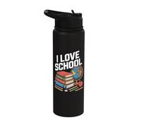 I Love School Learning Adventure Books Stainless Steel Insulated Water Bottle