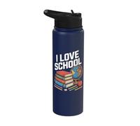 I Love School Learning Adventure Books Stainless Steel Insulated Water Bottle