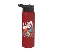 I Love School Learning Adventure Books Stainless Steel Insulated Water Bottle