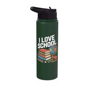 I Love School Learning Adventure Books Stainless Steel Insulated Water Bottle