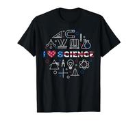 I Love Science - American Flag for Science and USA Lovers Value Graphic T-Shirt, Men, Black, S