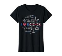 I Love Science - American Flag for Science and USA Lovers Value Graphic T-Shirt, Women, Black, M