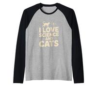 I Love Science and Cats Passionate Geek Raglan Baseball Tee