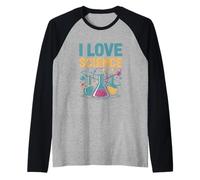 I Love Science Beaker Atom Chemistry Fun Raglan Baseball Tee