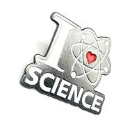 I Love Science Black Metal Enamel STEM Physics Chemistry Maths Pin Badge