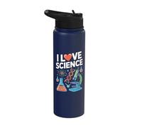 I Love Science Chemistry Microscopes Fun Stainless Steel Insulated Water Bottle