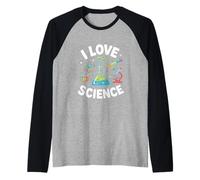 I Love Science Chemistry Physics Biology Raglan Baseball Tee