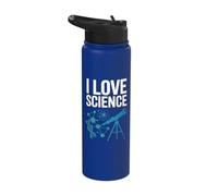 I Love Science DNA Molecule Telescope Stainless Steel Insulated Water Bottle