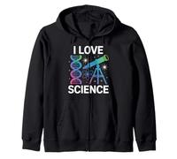 I Love Science DNA Telescope Atom Zip Hoodie