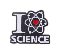 I Love Science Enamel Pin Badge | Atom Design Lapel Pin with Heart | Geeky Science Gift (2.8 x 2.2 cm)