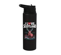 I Love Scotland Stag Mountains Stainless Steel Insulated Water Bottle