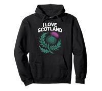 I Love Scotland Thistle Art Pullover Hoodie