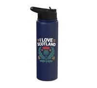 I Love Scotland Thistle Scottish Heritage Stainless Steel Insulated Water Bottle