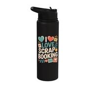 I Love Scrapbooking Passionate Hobbyist Stainless Steel Insulated Water Bottle