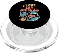 I Love Sea Animals Cute Ocean Creatures PopSockets PopGrip for MagSafe